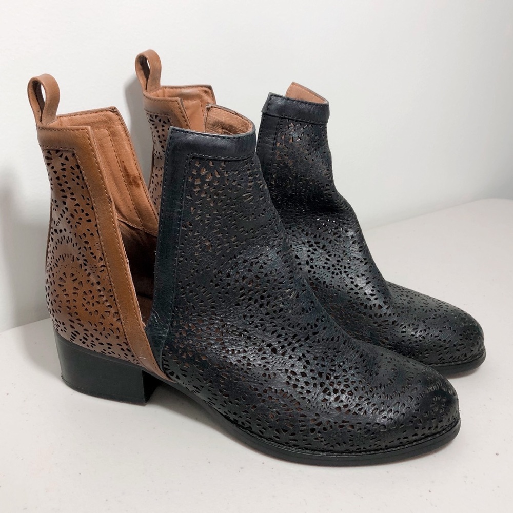 Jeffrey Campbell Oriley Cut Out Two Tone Ankle Boot